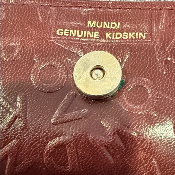 VINTAGE 70s genuine Kidskin leather Embossed Wallet double Kisslocks - Picture 3 of 7